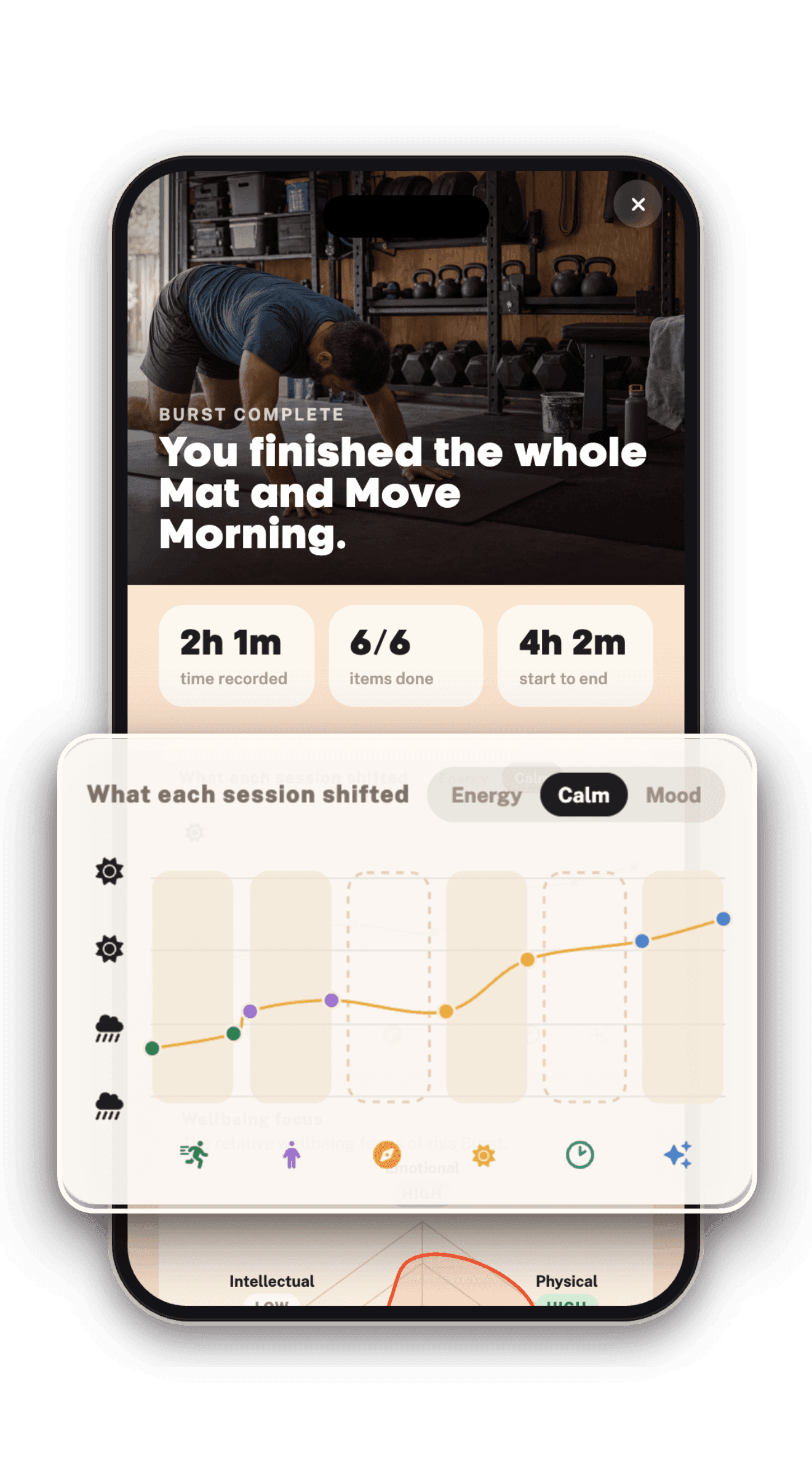 The Bearmore app showing an activity insight