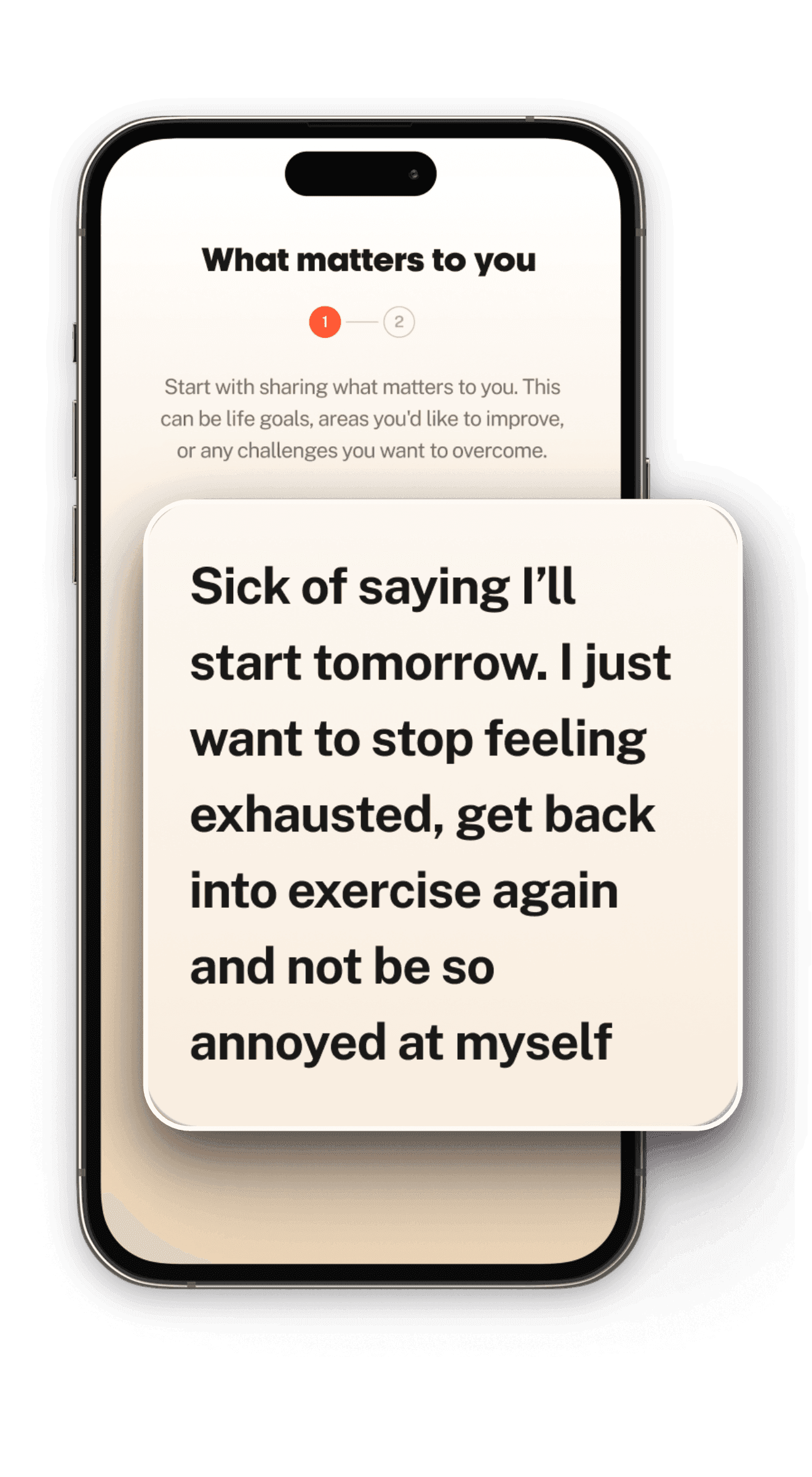 The Bearmore app showing the what matters screen