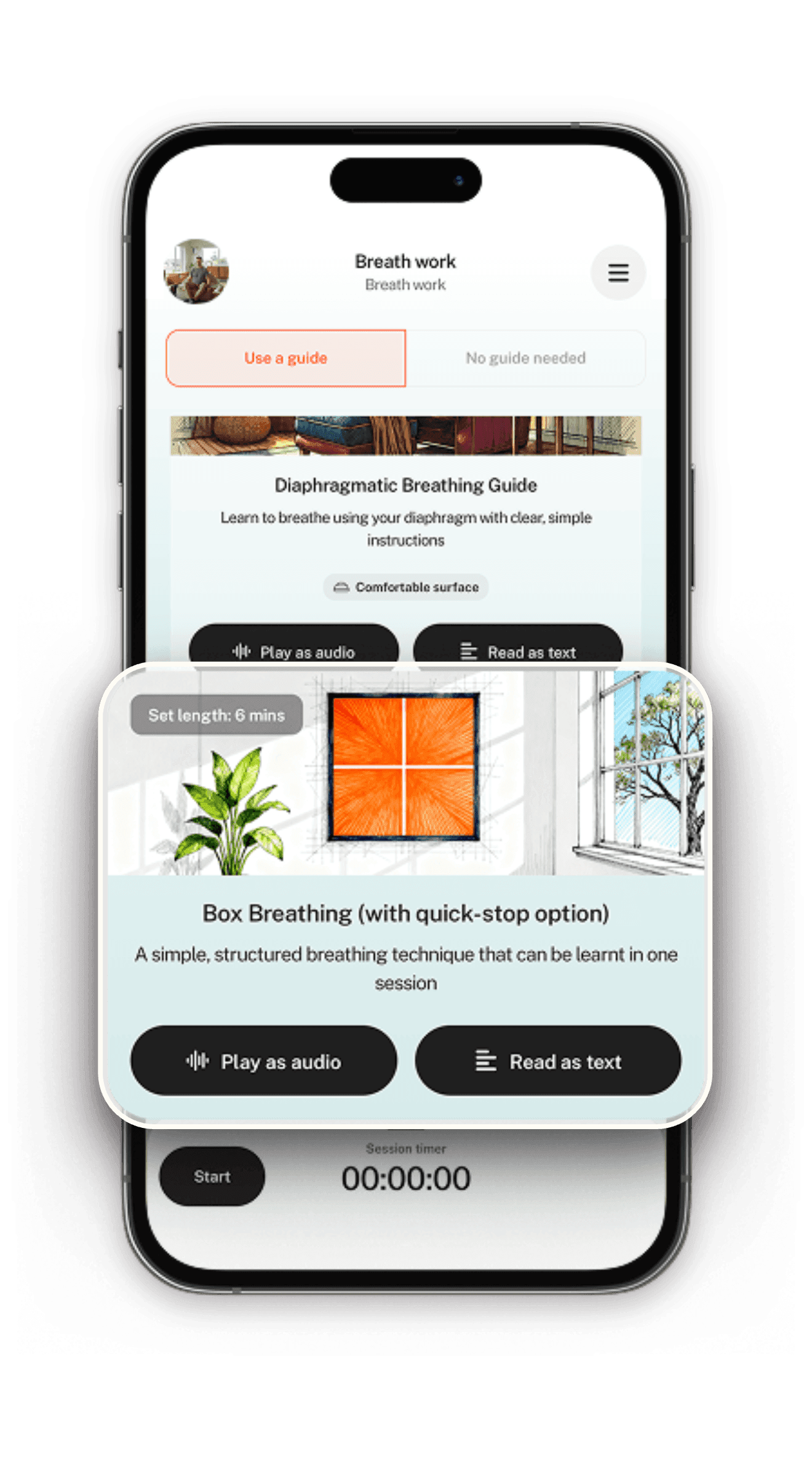 The Bearmore app showing an activity guide