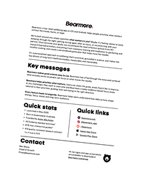 Download the Bearmore press kit one-pager (PDF)